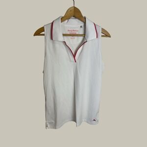 TOMMY BAHAMA Island Zone Women Size  SP Sleeveless Polo Top Tennis Sport Pima‎